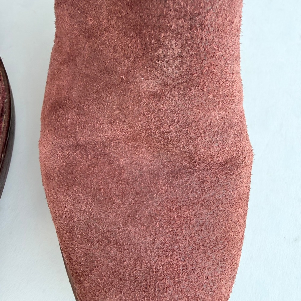 Born Cybele Burgundy Suede Platform Clogs Slingback Heels BR0024944 Wine Red 9M - Picture 7 of 16